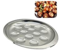 OHYER Assiettes à Escargots en Acier Inoxydable Champignon Assiettes D'escargot Plats Escargot Assiette Escargot Vaisselle Service à Escargots pour Le Restaurant Hôtel Cuisine Barbecue (12 Trous)