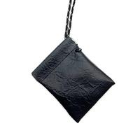 OHYER Porte Monnaie Fermeture Ressort Monnaies Portefeuille Homme Sac de Rangement d’Écouteur en Cuir PU Hommes Dames en Cuir Porte Monnaie Col Suspendu Motif Papier Kraft pour clés écouteurs (Noir)