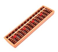 OHYER Soroban Abacus à 13 chiffres en plastique pour arithmétique et comptage avec bouton de réinitialisation - Outil de calcul pour mathématiques pour bureau (marron A, 13)