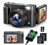 Oiadek Appareil Photo Numérique,4K 48MP Autofocus Camera Vlog avec 32G Memory Card,Appareil Photo Compact with 16X Digital Zoom for Teenagers