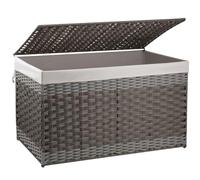 OIAHOMY Panier de rangement extra large avec couvercle, 160 l, panier en osier avec poignée, pliable, tissé à la main pour chambre à coucher, salon, gris