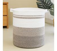 OIAHOMY Paniers à linge de 58 L, panier de rangement avec poignées, panier décoratif pour salon, panier de rangement tissé pour jouets, oreillers, couvertures, vêtements - 45,7 x 40,6 cm - Marron