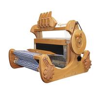 oiakus Métier À Tisser Manuel À 4 Harnais, Machine À Tisser Manuelle Pliable en Bois pour Bureau, avec Bobineuse Et Bobine De Chaîne Indépendante, Largeur 30 Mm, pour Les Amateurs D'artisanat