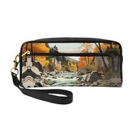 OIBNKCN Belle trousse de maquillage de voyage polyvalente Little River - Impression double face, organiseur de cosmétiques en cuir synthétique ultra doux pour femme, cadeau de fête des mères et