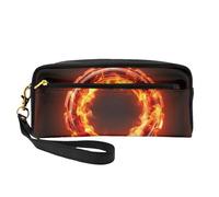OIBNKCN Burning Ring of Fire Trousse de maquillage de voyage polyvalente - Impression double face, organiseur de cosmétiques en cuir synthétique ultra doux pour femme, cadeau de fête des mères et