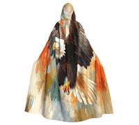 OIBNKCN Cape à capuche avec aigle féroce pour homme et femme - Durable et élégante - Noire avec capuche pour Halloween, cosplay et plus encore.