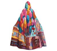 OIBNKCN Cape à capuche ballon de ville pour homme et femme - Cape noire durable et élégante avec capuche pour Halloween, cosplay et plus encore.