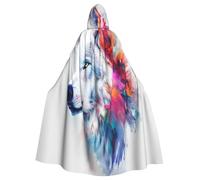 OIBNKCN Cape à capuche douce pour chien samoyède pour homme et femme - Durable et élégante - Noire avec capuche pour Halloween, cosplay et plus encore.