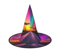 OIBNKCN Chapeau de sorcière Aurora at the Highway pour Halloween, parfait pour les femmes, les hommes, chapeau de sorcière à suspendre et à utiliser pour une fête
