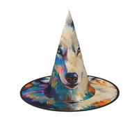 OIBNKCN Chapeau de sorcière d'Halloween avec un regard de loup - Parfait pour les femmes, les hommes, chapeau de sorcière décoratif à suspendre et à utiliser pour une fête