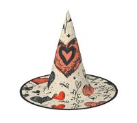 OIBNKCN Chapeau de sorcière d'Halloween silhouette de cœur - Parfait pour les femmes, les hommes, chapeau de sorcière décoratif à suspendre et à utiliser pour une fête