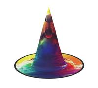 OIBNKCN Chapeau de sorcière honnête coloré pour Halloween - Parfait pour les femmes, les hommes, chapeau de sorcière à suspendre et à utiliser en fête