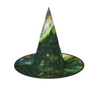 OIBNKCN Chapeau de sorcière motif paon sous le soleil pour Halloween - Parfait pour les femmes, les hommes, chapeau de sorcière à suspendre et à utiliser pour une fête