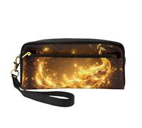 OIBNKCN Golden Peacock Trousse de maquillage de voyage polyvalente - Impression double face, organiseur de cosmétiques en cuir synthétique ultra doux pour femme, cadeau de fête des mères et