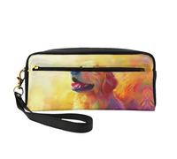 OIBNKCN Golden retriever Trousse de maquillage de voyage polyvalente - Impression double face, organiseur de cosmétiques en cuir synthétique ultra doux pour femme, cadeau de fête des mères et