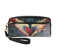 OIBNKCN Love Angel Wings Trousse de maquillage de voyage polyvalente - Impression double face, organiseur de cosmétiques en cuir synthétique ultra doux pour femme, cadeau de fête des mères et