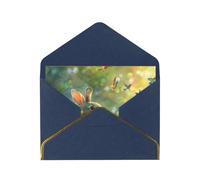 OIBNKCN Naive Little Rabbit Cartes de vœux uniques et élégantes - Intérieur vierge - Assortiment de cartes pour toutes les occasions - Comprend des enveloppes et des autocollants dorés.
