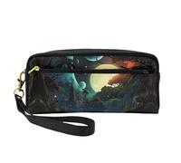 OIBNKCN Seaside Bright Moon Trousse de maquillage de voyage polyvalente - Impression double face, organiseur de cosmétiques en cuir synthétique ultra doux pour femme, cadeau de fête des mères et