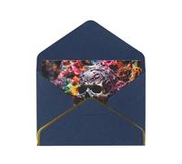OIBNKCN Skeleton in the GardenCartes de vœux uniques et élégantes - Intérieur vierge - Assortiment de cartes pour toutes les occasions - Comprend des enveloppes et des autocollants dorés.