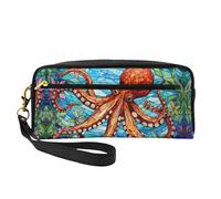 OIBNKCN The Abstract Colorful Octopus Trousse de maquillage de voyage polyvalente - Impression double face, organiseur de cosmétiques en cuir synthétique ultra doux pour femme, cadeau de fête des