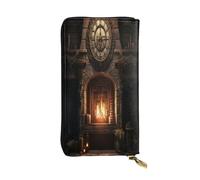 OIBNKCN The ancient Magic Furnace Portefeuille en cuir de qualité supérieure avec fermeture éclair en métal, plusieurs emplacements pour cartes et espèces, cadeau idéal pour elle ou lui