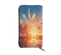 OIBNKCN The Eagle Flying Portefeuille en cuir de qualité supérieure avec fermeture éclair en métal, plusieurs emplacements pour cartes et espèces, cadeau idéal pour elle ou lui