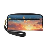OIBNKCN The Eagle Flying under the sunset Trousse de maquillage de voyage polyvalente - Impression double face, organiseur de cosmétiques en cuir synthétique ultra doux pour femme, cadeau de fête des