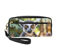 OIBNKCN The lemurien eating bread Trousse de maquillage de voyage polyvalente - Impression double face, organiseur de cosmétiques en cuir synthétique ultra doux pour femme, cadeau de fête des mères et
