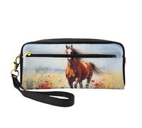 OIBNKCN The Little Horse Trousse de maquillage de voyage polyvalente - Impression double face, organiseur de cosmétiques en cuir synthétique ultra doux pour femme, cadeau de fête des mères et