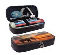 OIBNKCN The lonely Elephant Trousse à crayons esthétique en cuir synthétique de qualité supérieure, rangement multifonction pour stylos, crayons et petits accessoires
