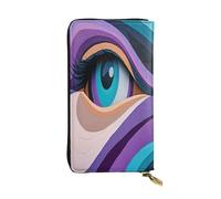 OIBNKCN The Mysterious Eye Portefeuille en cuir de qualité supérieure avec fermeture éclair en métal, plusieurs emplacements pour cartes et espèces, cadeau idéal pour elle ou lui
