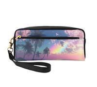 OIBNKCN The Ocean Under the Rainbow Light Trousse de maquillage de voyage polyvalente - Impression double face, organiseur de cosmétiques en cuir synthétique ultra doux pour femme, cadeau de fête des