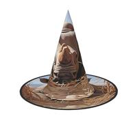 OIBNKCN The Rhinoceros in Sight Chapeau de sorcière d'Halloween - Parfait pour les femmes, les hommes, les sorcières pour accrocher et pour une utilisation de fête, noir, 2 pièce