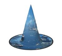 OIBNKCN The River in Winter Chapeau de sorcière d'Halloween - Parfait pour les femmes, les hommes, chapeau de sorcière à suspendre et à utiliser pour une fête