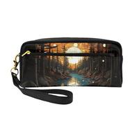 OIBNKCN The sun and trees Trousse de maquillage de voyage polyvalente - Impression double face, organiseur de cosmétiques en cuir synthétique ultra doux pour femme, cadeau de fête des mères et