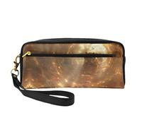 OIBNKCN Tiger in the Fire Trousse de maquillage de voyage polyvalente - Impression double face, organiseur de cosmétiques en cuir synthétique ultra doux pour femme, cadeau de fête des mères et