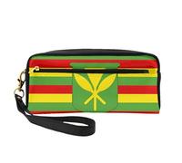 OIBNKCN Trousse de maquillage de voyage polyvalente avec drapeau hawaïen indigène - Impression double face, organiseur de cosmétiques en cuir synthétique ultra doux pour femme, cadeau de fête des