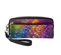 OIBNKCN Trousse de maquillage de voyage polyvalente colorée en forme de cloche argentée - Impression double face, organiseur de cosmétiques en cuir synthétique ultra doux pour femme, cadeau de fête