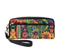 OIBNKCN Trousse de maquillage de voyage polyvalente motif cactus mystérieux et abstrait - Impression double face, organiseur de cosmétiques en cuir synthétique ultra doux pour femme, cadeau de fête