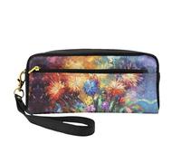 OIBNKCN Trousse de maquillage de voyage polyvalente style peinture à l'huile - Impression double face, organiseur de cosmétiques en cuir synthétique ultra doux pour femme, cadeau de fête des mères et