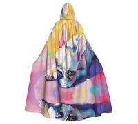 OIBNKCN Un petit chien couché convient pour les hommes et les femmes, peignoirs à capuche pour adultes, capes, chevaliers, costumes de jeu de rôle élégants et cool