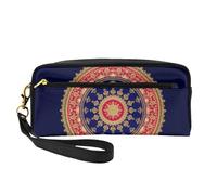 OIBNKCN Une trousse de maquillage de voyage polyvalente avec boussole circulaire - Impression double face, organiseur de cosmétiques en cuir synthétique ultra doux pour femme, cadeau de fête des mères