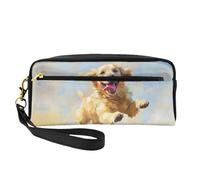 OIBNKCN Une trousse de maquillage de voyage polyvalente Golden retriever - Impression double face, organiseur de cosmétiques en cuir synthétique ultra doux pour femme, cadeau de fête des mères et