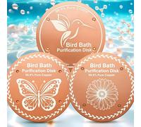 OICEME Disque de purification pour bain d'oiseaux en cuivre pur pour l'extérieur, bain d'oiseaux, eau, colibri, nettoyeur sauvage, chauffage à énergie solaire, cage à dégivrer, bol à suspendre