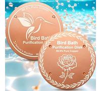 OICEME Disque de purification pour oiseaux en cuivre pur extérieur hiver énergie solaire bain d'oiseaux chauffage dégivreur cage bol suspendu pont métal balustrade verre béton céramique pierre eau sol
