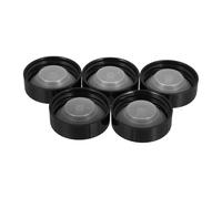 OIDANCLE 5 Pièces Bouchon à Vis Rond 38mm en Plastique Noir pour Bouteilles | Bouchons de Growler, Joint Hermétique, Réutilisable, Maintien du Couple
