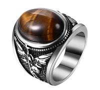 OIDEA Bague de Saint Michel pour homme : anneau en pierre précieuse ovale en acier inoxydable Bijoux amulette catholique Cadeau pour amoureux de la religion, #12(67mm)=ES27, Acier inoxydable, Non