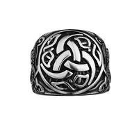 OIDEA Bague Homme Acier Inoxydable : Chevalière Viking Celtique en Argenté aux Entrelacs Complexes - Cadeau Masculin pour Père ou Fils (Anniversaire, Fête des Pères)