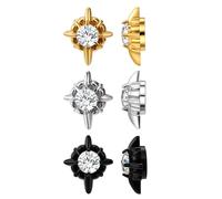 OIDEA Boucle d'Oreille sans Trou: 3 Paires Boucles d'oreilles Homme Zircon Acier Inoxydable Magnétique non Percés Aimanté - Cadeau Anniversaire Saint Valentin