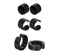 OIDEA Boucles d'Oreilles Viking Noires pour Homme: 3 Paires de Clips d'Oreilles Magnétiques Non Percés Homme Acier Inoxydable-Cadeau Noël/Saint Valentin/Fête des Pères/Halloween